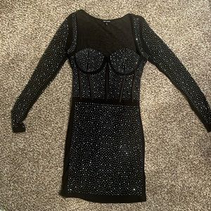 Black Rhinestone Dress